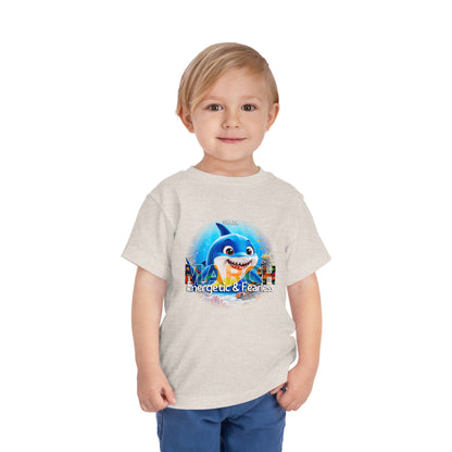 Kids birth month tshirt featuring a March design with a cartoon shark for children
