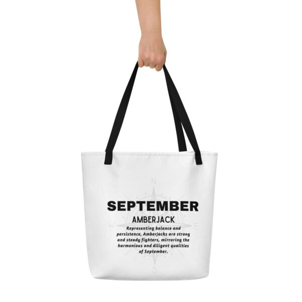 September Amberjack Birth Month Tote Bag Large w/Inside Pocket - Image 2