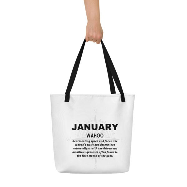 January Wahoo Birth Month Tote Bag Large w/Inside Pocket - Image 2