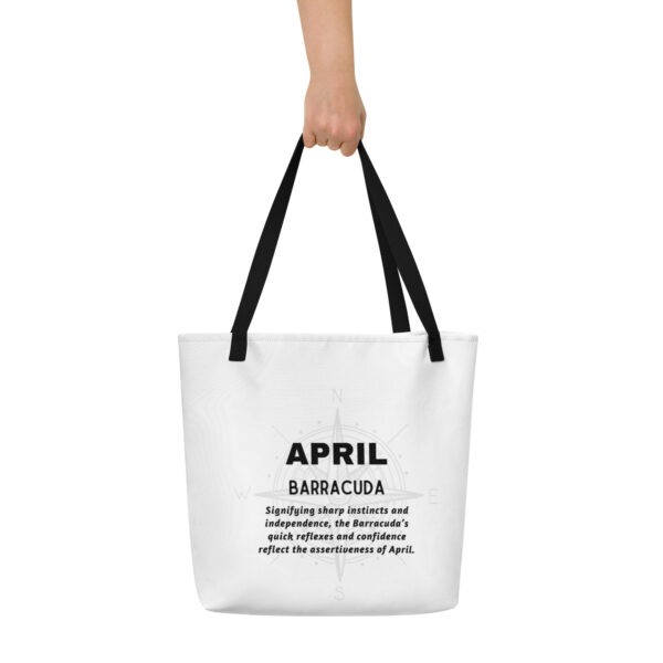 April Barracuda Birth Month Tote Bag Large w/Inside Pocket - Image 2