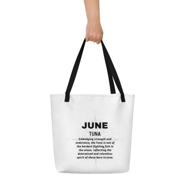 June Tuna Birth Month Tote Bag Large w/Inside Pocket - Image 2