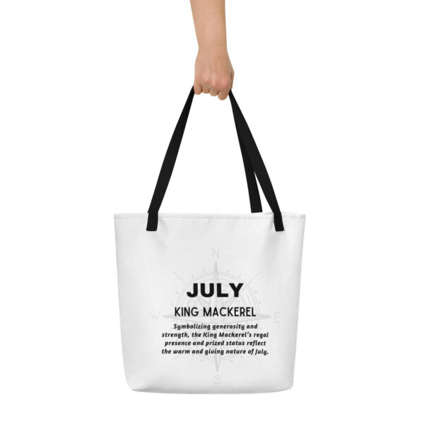 July King Mackerel Birth Month Tote Bag Large w/Inside Pocket - Image 2