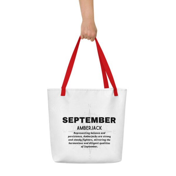 September Amberjack Birth Month Tote Bag Large w/Inside Pocket - Image 4