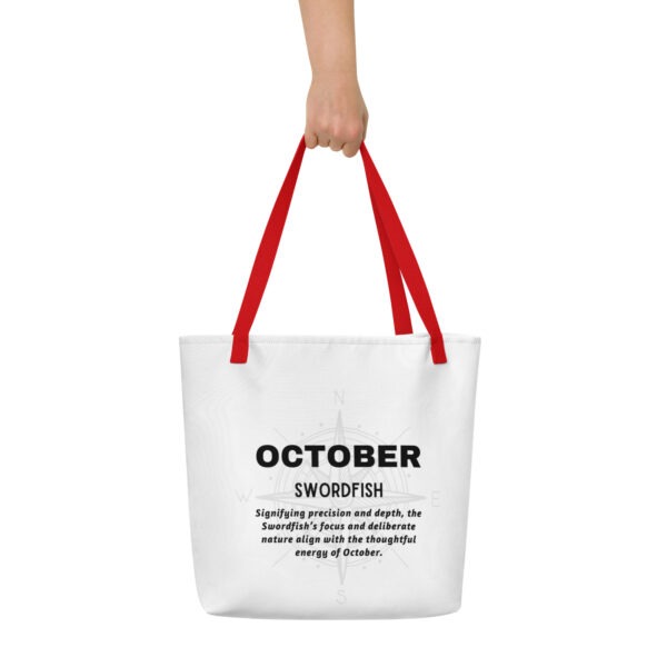 October Swordfish Birth Month Tote Bag Large w/Inside Pocket - Image 4