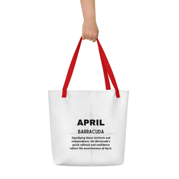 April Barracuda Birth Month Tote Bag Large w/Inside Pocket - Image 4
