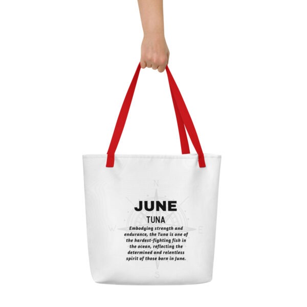 June Tuna Birth Month Tote Bag Large w/Inside Pocket - Image 4
