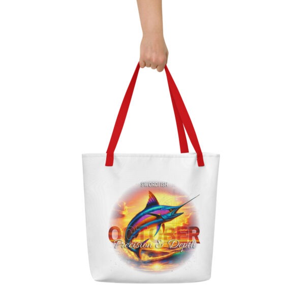 October Swordfish Birth Month Tote Bag Large w/Inside Pocket - Image 3