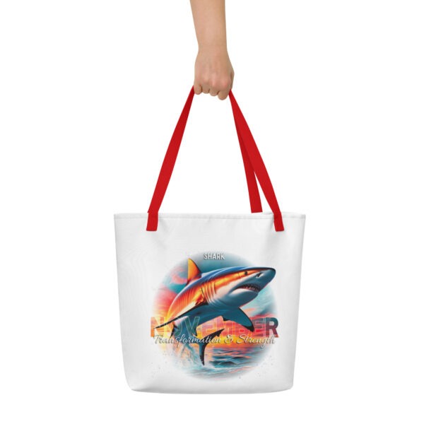 November Shark Birth Month Tote Bag Large w/Inside Pocket - Image 3