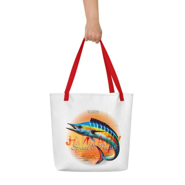 January Wahoo Birth Month Tote Bag Large w/Inside Pocket - Image 3
