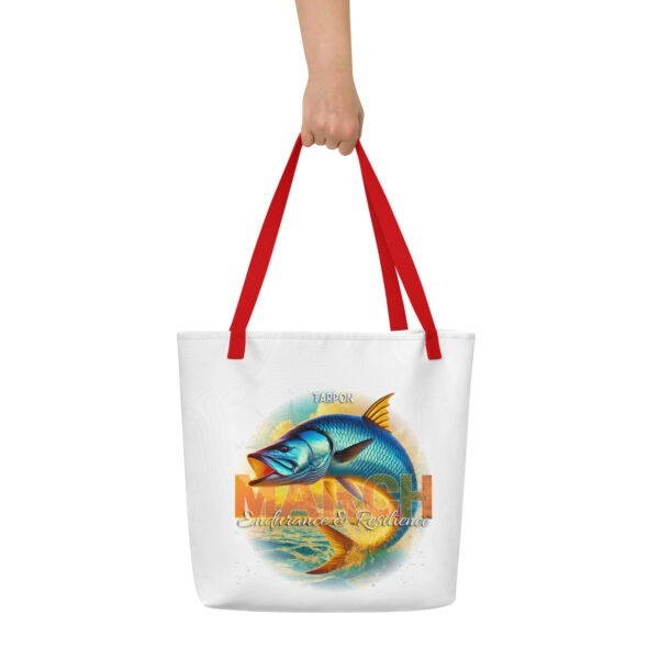 March Tarpon Birth Month Tote Bag Large w/Inside Pocket - Image 3