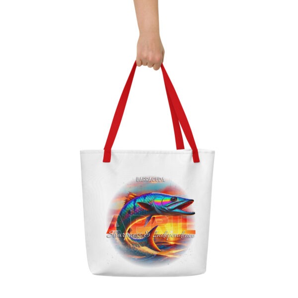 April Barracuda Birth Month Tote Bag Large w/Inside Pocket - Image 3