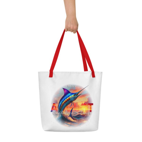 August Marlin Birth Month Tote Bag Large w/Inside Pocket - Image 3