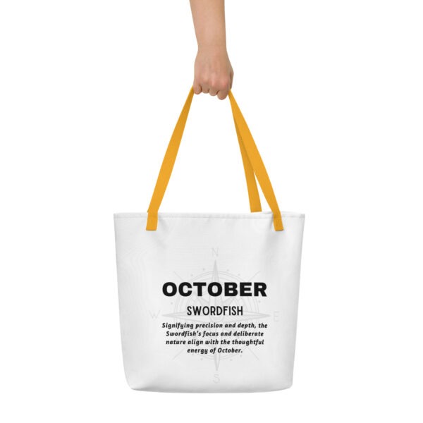 October Swordfish Birth Month Tote Bag Large w/Inside Pocket - Image 6
