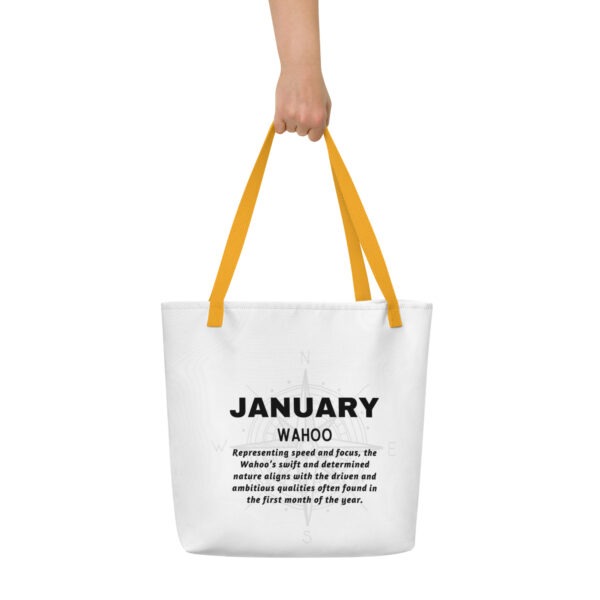 January Wahoo Birth Month Tote Bag Large w/Inside Pocket - Image 6