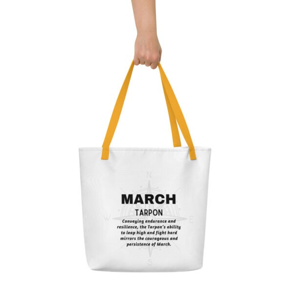 March Tarpon Birth Month Tote Bag Large w/Inside Pocket - Image 6