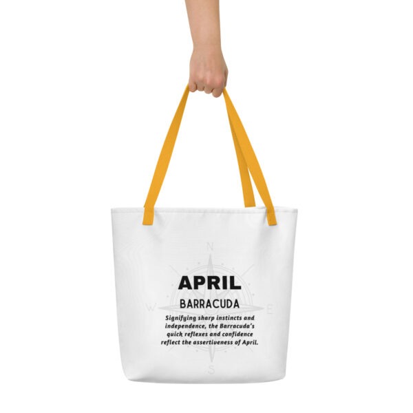 April Barracuda Birth Month Tote Bag Large w/Inside Pocket - Image 6