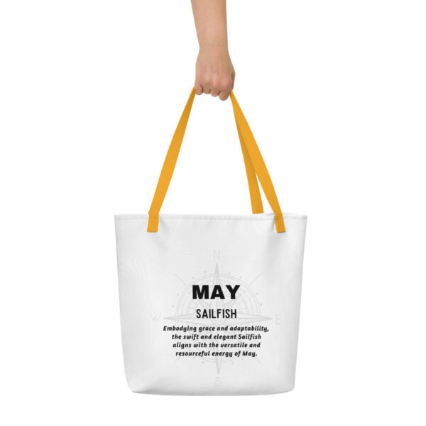 May Sailfish Birth Month Tote Bag Large w/Inside Pocket - Image 6