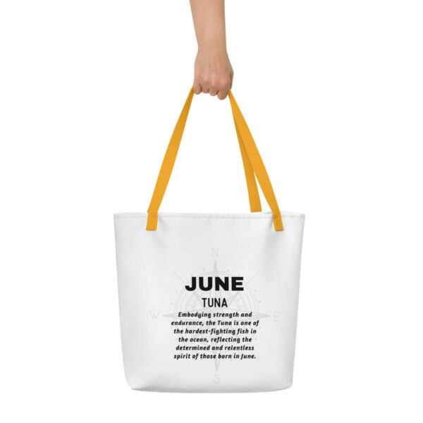 June Tuna Birth Month Tote Bag Large w/Inside Pocket - Image 6