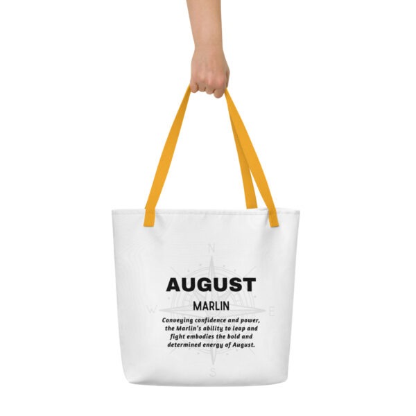 August Marlin Birth Month Tote Bag Large w/Inside Pocket - Image 6