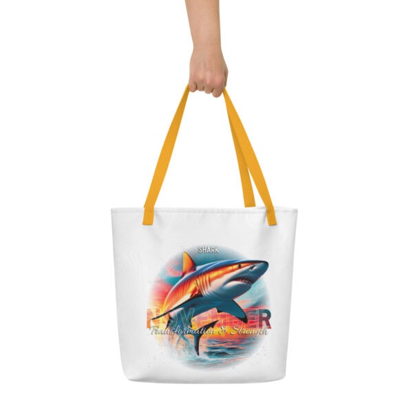 November Shark Birth Month Tote Bag Large w/Inside Pocket - Image 5