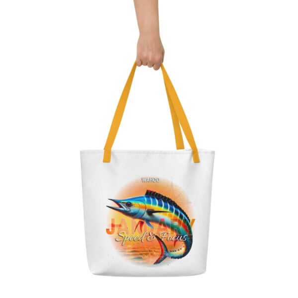 January Wahoo Birth Month Tote Bag Large w/Inside Pocket - Image 5