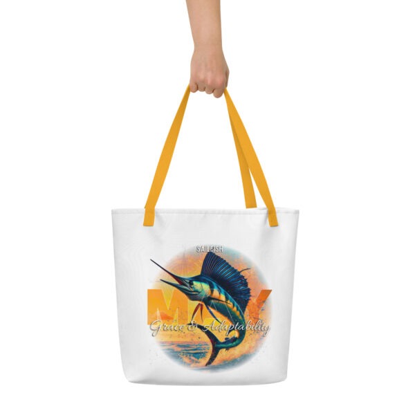 May Sailfish Birth Month Tote Bag Large w/Inside Pocket - Image 5