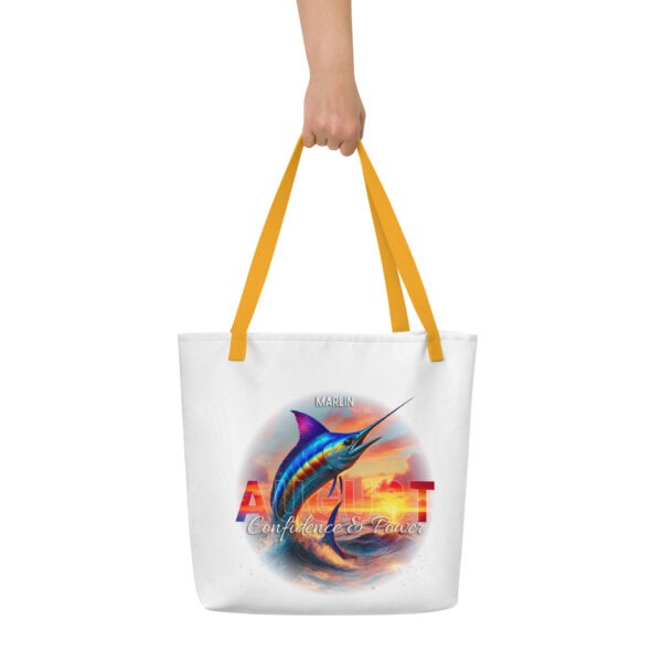August Marlin Birth Month Tote Bag Large w/Inside Pocket - Image 5