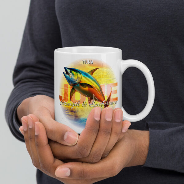 June Tuna Birth Month White Ceramic Mug - Image 2