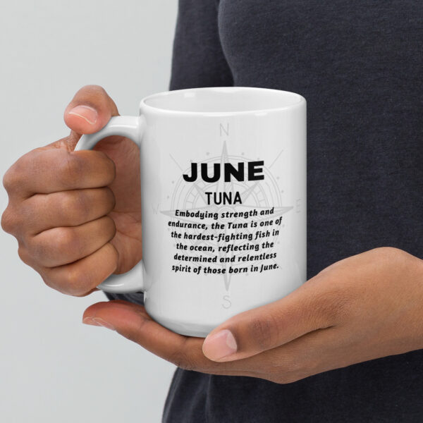 June Tuna Birth Month White Ceramic Mug - Image 5