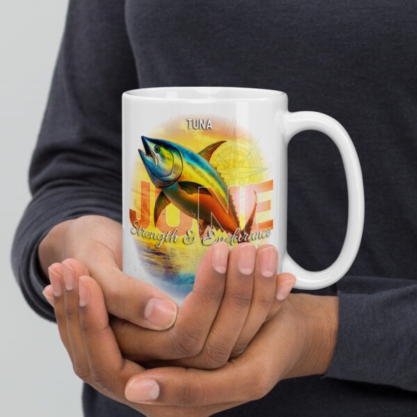 June Tuna Birth Month White Ceramic Mug - Image 4