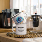 August Whale Kids Sea Life Birth Month Enamel Camping Mug